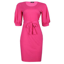 Load image into Gallery viewer, Sleeve Belted Midi Dress - chocolaroyale